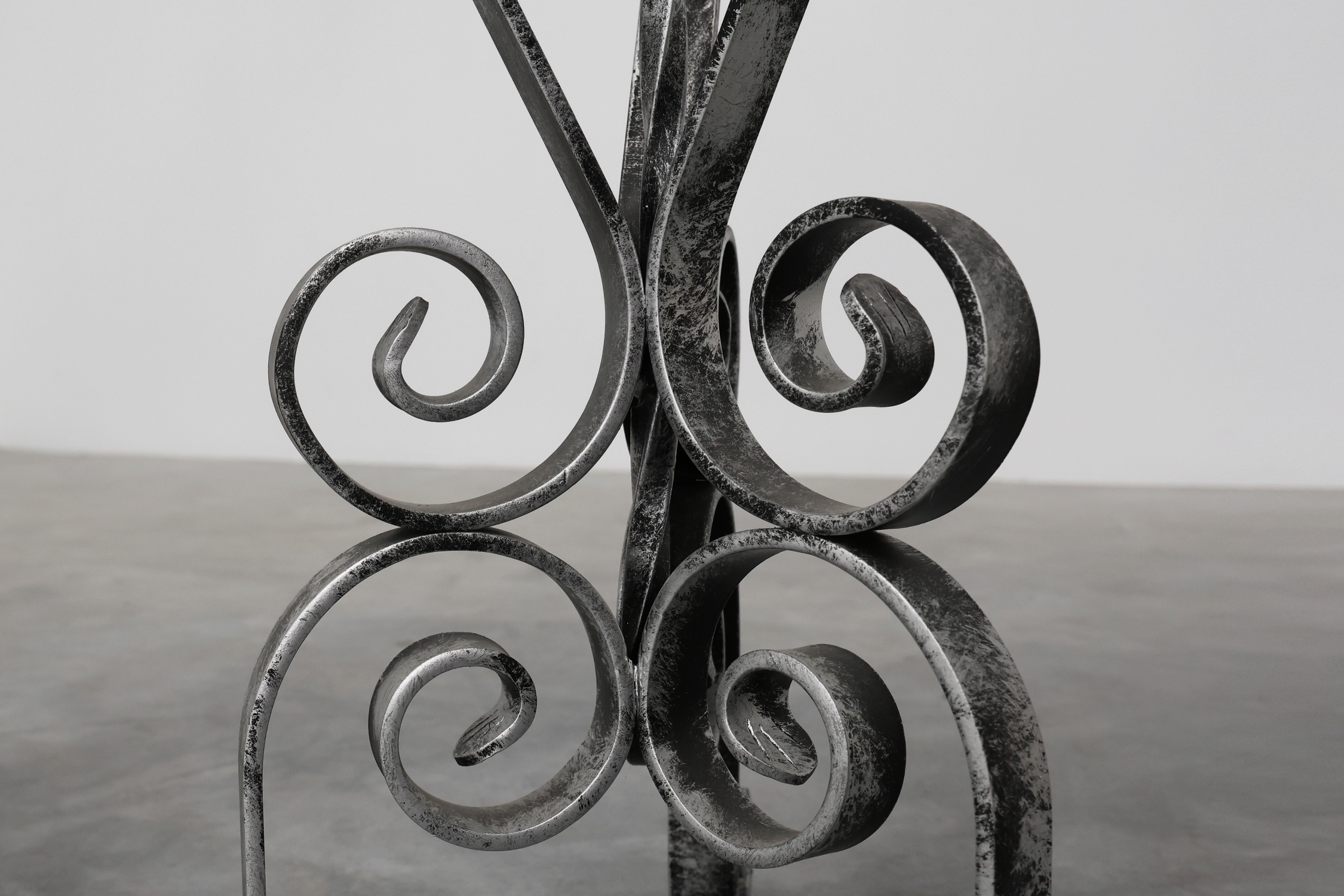 Pair of French Wrought Iron Consoles with Belgian Blue Stone Tops, 1950sthumbnail